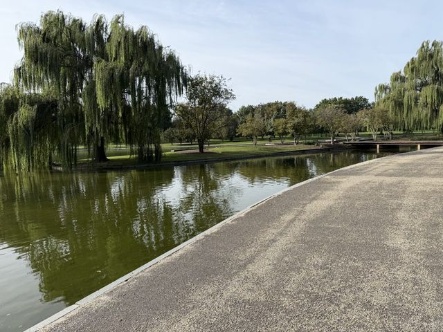 The pond in Constitution Gardens, lined with willows